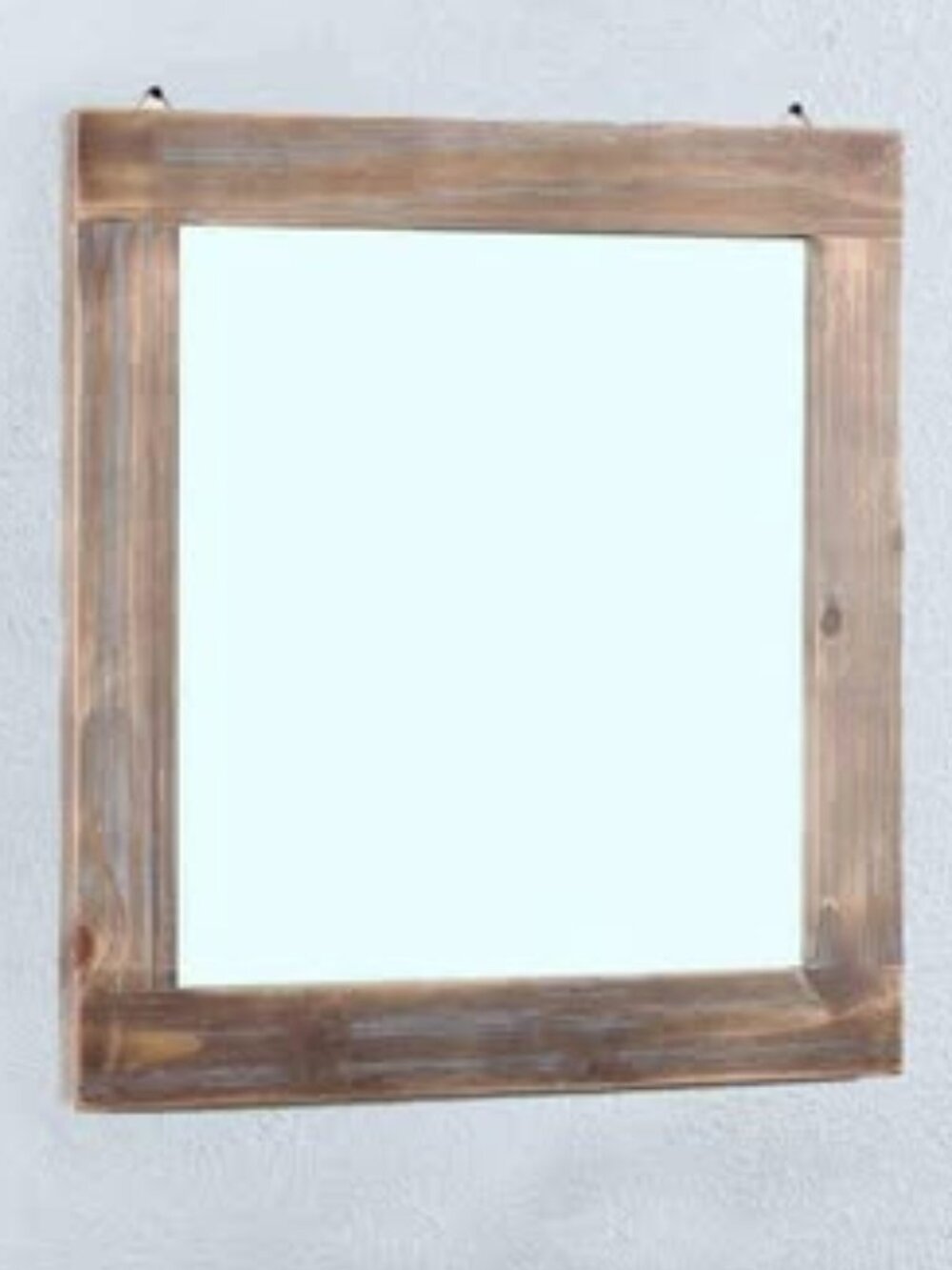 MBQQ Rustic Flat Wood Frame Hanging Wall Mirror Decorative Bathroom Mirrors for